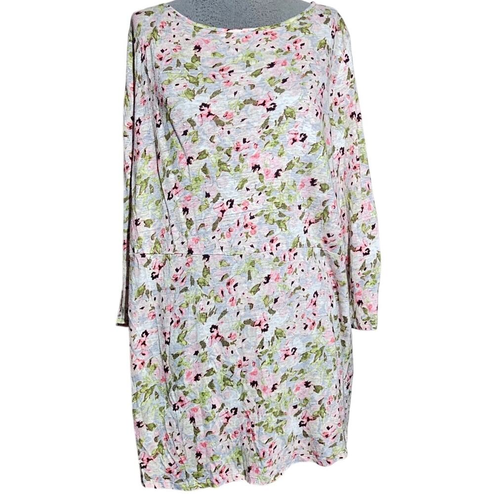 J Jill Linen Floral Blouse Size Large